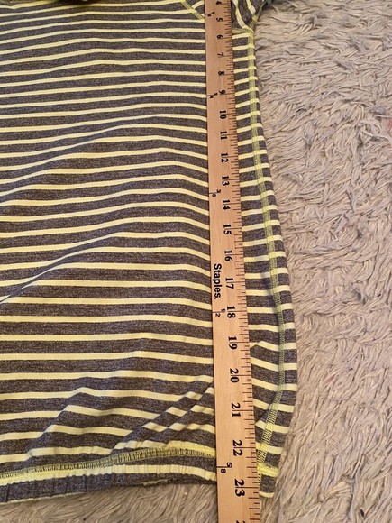 Ivivva By Lululemon Girls 14 Cowl Neck Pullover Yellow Grey Striped Long Sleeve - Picture 7 of 10